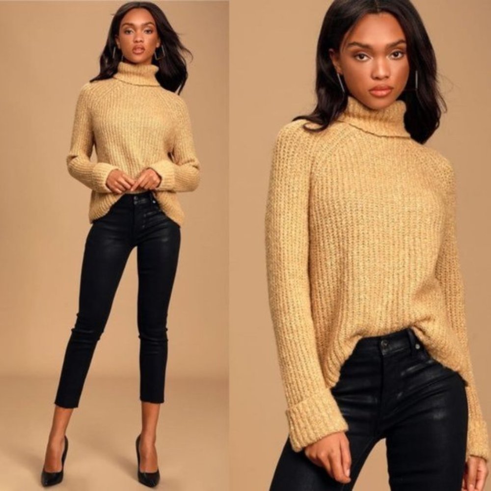 Harvest Moon Gold Marled Turtleneck Sweater - Picture 7 of 7